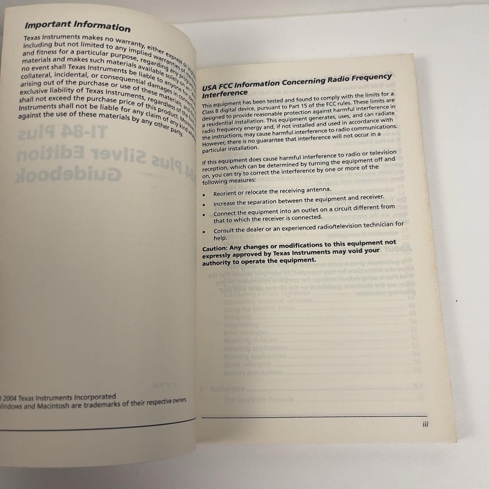 Texas Instruments TI-84 Plus Silver Edition Graphing Calculator Manual Guide - Picture 3 of 4